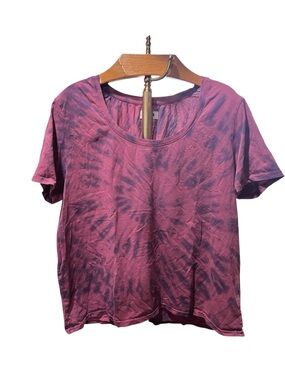 Pact Women’s Plum Tie-Dye Scoop Neck Tee XL
